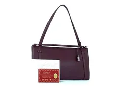■新品同様■ Cartier カルティエ カボション マストライン レザー ワンショルダーバッグ 肩掛け レディース ボルドー系 AY2257 のサムネイル