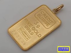 純金5g スイスバンク インゴット ペンダントトップ 5.14g 中古B 【送料無料】 C-9406【質屋出品】
