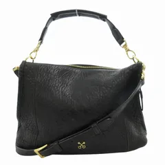 サザビー SAZABY ハンドバッグ ショルダー 2WAY ワンポイント レザー 黒 ブラック /GV 1116