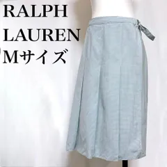 ラルフローレン ラップスカート プリーツ ギンガムチェック 日本製 フレアひざ丈 used in Japan
