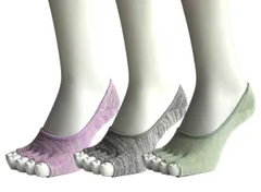 フットカバー レディース 脱げない 浅履き 5本指ソックス サンダル 指先なし 夏 トゥレス パンプスイン 靴下 3足セット(色はお任せ) 