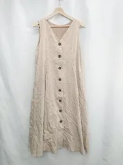 ◇ ⊂ ◎ URBAN RESEARCH<!-利用不可文字-!>ROSSO ロング丈 ワンピース サイズF ベージュ レディース E  【1502200008194】