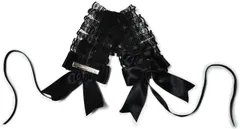 【数量限定】Cosplay lolita かわいい 蝶結び 髪飾り レースヘアアクセサリー(黒) ロリータ ヘッドドレス ゴスロリ