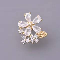 ブローチ 花 フラワー ピンブローチ ゴールド ピンズ タックピン 小さい おしゃれ かわいい 上品 エレガント 大人のサムネイル