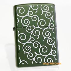 ZIPPO 唐草 吉祥文様 グリーンマット 風呂敷 和柄 ジッポー オイルライター