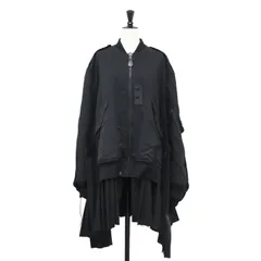 【美品】JUNYA WATANABE COMME des GARCONS ジュンヤワタナベ コムデギャルソン コート ブラック 黒 サイズ:XS | 21秋冬 バックプリーツ MA-1 ポンチョ コート | 日本製【レディース】【中古】のサムネイル