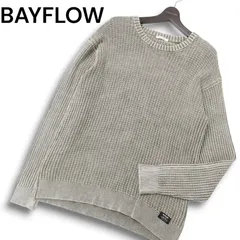 BAYFLOW ベイフロー 通年 ウォッシュ加工★ ワッフル クルーネック コットン ニット セーター Sz.4　メンズ