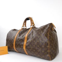 LOUIS VUITTON ルイヴィトン　旧型 キーポル60 ハンドバッグ モノグラム PVC レザー ショルダーバッグ ボストン 大容量　ブラウン