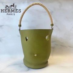 0374　Hermès HERMES エルメス　マンジョワール　ハンドバッグ　グリーン系　希少