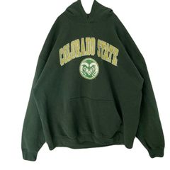 【海外規格2XL相当】古着　CAMPUS COLORS　スウェットパーカー　Colorado State University　Rams　カレッジ系