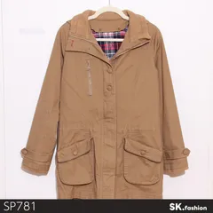 美品 Tommy Hilfiger トミーヒルフィガー ジャケット・アウター モッズコート 長袖 フード付き フロントボタン ポケット付き カジュアルデザイン 　キャメル　 【SP781-00】 送料無料　古着　レディースのサムネイル