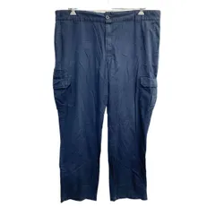 Dickies ワークパンツ W42 ディッキーズ レギュラーストレート カーゴパンツ ネイビー 古着卸 アメリカ仕入 2502-1115