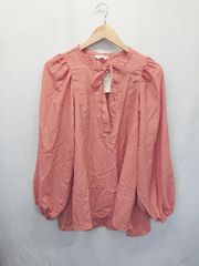 ◇ ⊂ ◎ ●未使用● Samansa Mos2 blue スキッパー 長袖 ブラウス サイズフリー オレンジ レディース メンズ E  【1411130009679】