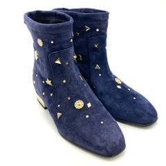 ロジェヴィヴィエ Roger vivier スタッズ ブーツ スウェード ネイビー 35サイズ 約22cm レディース【中古】