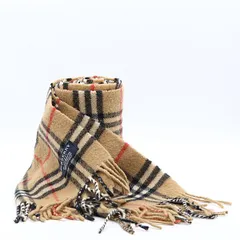 美品 バーバリー マフラー ブラウン チェック柄 ウール100％ メンズ/レディース 2000000 SGN NSK