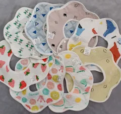5枚セット新品送料無料　 360°防水ベビースタイ　よだれかけ　女の子男の子