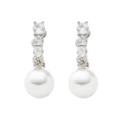 【シルバー×イヤリング】[Cream dot. クリームドット公式] イヤリング レディース  金属アレルギー ニッケルフリー パール ビジュー 3連 揺れる ネジ式 結婚式 お呼ばれ 大人 