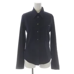 アルマーニ ジーンズ ARMANI JEANS ワイシャツ コンフォートフィット レギュラーカラー 長袖 ロゴ ストライプ 40 M 黒 ブラック 紺 ネイビー /SI11のサムネイル