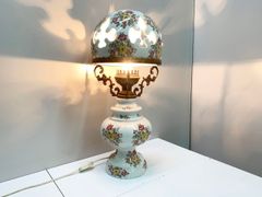 T76 イタリア製 「天使と花」磁器 テーブルランプ アンティーク家具 
