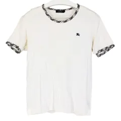 BURBERRY BLACK LABEL バーバリーブラックレーベル カットソー 半袖Ｔシャツ BMV25-223-02 コットン ホワイト サイズ3(M相当)【中古】メンズ