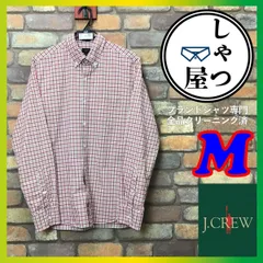 ★美品★ME9-678◆USA古着◆状態◎◆赤×茶【J.CREW ジェイクルー】コットン100% スリム ボタンダウン チェックシャツ【メンズ M】長袖 薄手
