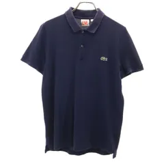 LACOSTE L!VE ラコステライブ 半袖 ポロシャツ 3 ネイビー レディース 古着
