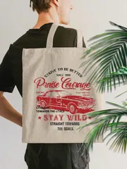 バッグ メンズ トートバッグ 1個 ベージュキャンバス トートバッグ、車とレター プリント、大容量キャンバスショッピングバッグ、丈夫な女性用ショルダーバッグ、アウトドア トラベルキャンバスバッグ、通勤、ビーチ、休暇