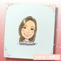 O様ご依頼品1名様似顔絵寄せ書き1点