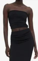 H ＆ M チューブトップ シャーリング 黒