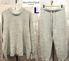 GELATO PIQUE HOMME ルームウェア パウダーメランジモコプルオーバー/パンツ L ジェラートピケ オム 上下セットアップ パジャマ