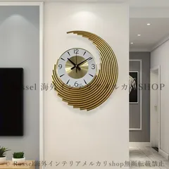 壁掛け 時計 ゴールド 装飾 静音 アナログ おしゃれ かわいい インテリア 高級感 北欧 掛け時計 ウォール クロック リビング 4-7