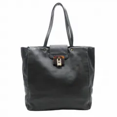 ランバン LANVIN Calfskin For Me Tote カーフスキン レザー トート ハンド バッグ 牛革 ゴールド金具 手提げ 肩掛け カバン 鞄 黒 ブラック レディースのサムネイル