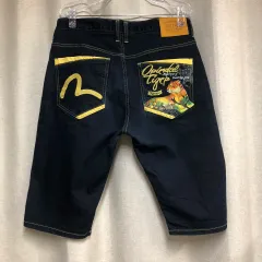 エヴィス　ダークブルー デニム　バックポケット　黄色のカモメ エヴィス ダークブルー デニム バックポケット 黄色のカモメ