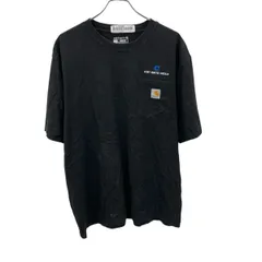 carhartt 半袖 ロゴTシャツ L ブラック プルオーバー ポケット付き ストリート カーハート 古着卸 アメリカ仕入 a705-5498