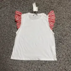Zara フリル スリーブ Tシャツ