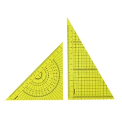 【特価商品】カラー三角定規セット 15cm 定規 イエロー コンサイス 118435