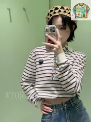【今日WTO】Prada Stripe Sense ロングスリーブポロシャツ-UB73