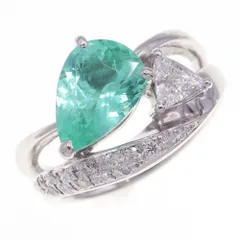 パライバトルマリン ダイヤモンド リング PT1.95ct D0.36ct