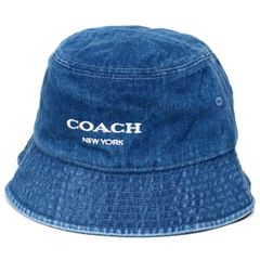 コーチ 帽子 COACH コットン シグネチャー ロゴ バケットハット バケハ サファリハット 帽子 デニム M/L CH403