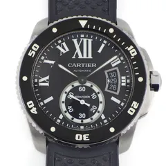 カルティエ Cartier 腕時計 カリブル ダイバー W7100056 デイト スモールセコンド 回転ベゼル 夜光インデックス 夜光針 ブラック文字盤 SS ブラック ラバーベルト 自動巻き 【中古】のサムネイル