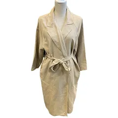 ケイビーエフ KBF アーバンリサーチ 美品 コート スエードライク ロング 無地 薄手 フリーサイズ ベージュ ■MMI