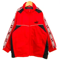 プーマ ジャージ ウィンドブレーカー上 スポーツウエア アウター キッズ 男の子用 130サイズ レッド×ブラック PUMA 【中古】