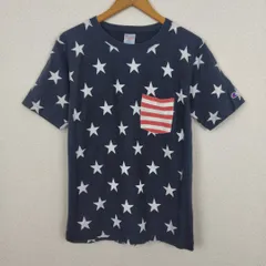 Champion チャンピオン リバースウィーブ Tシャツ 星柄 総柄 ネイビー Lサイズ メンズ 古着 アメカジ
