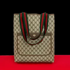 極 美品 GUCCI グッチ オールドグッチ ヴィンテージ シェリーライン GG ロゴ 金具 レザー 本革 トートバッグ ハンドバッグ ブラウン 283-3