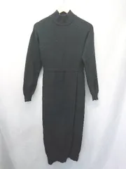 ◇ ⊆ eimy istoire エイミーイストワール ハイネック 長袖 ロング丈 ニット ワンピース サイズF ブラック系 レディース E  【1507160000707】