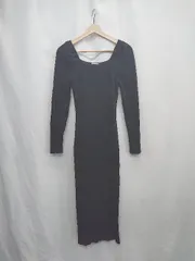 ◇ ⊇ RESEXXY リゼクシー リブニット 長袖 ロング丈 ワンピース サイズF ブラック レディース E  【1504210016237】