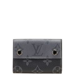 ルイ ヴィトン モノグラムエクリプス リバースコンパクトウォレット M45417 グレー ブラック PVC メンズ LOUIS VUITTON【228-21312】