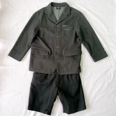美品 BeBe ベベ 男の子 子供用 スーツ 120㎝  チャコールグレー ブラック スター ロゴ 刺繍 かっこいい 卒園式