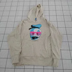 ◇ ⊇ Disney Resort ドナルドダック 長袖 プルオーバーパーカー サイズM ライトグレー系 レディース E  【1508260062145】