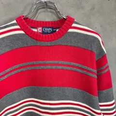 90s CHAPS Ralph Lauren ボーダー コットンニット セーター